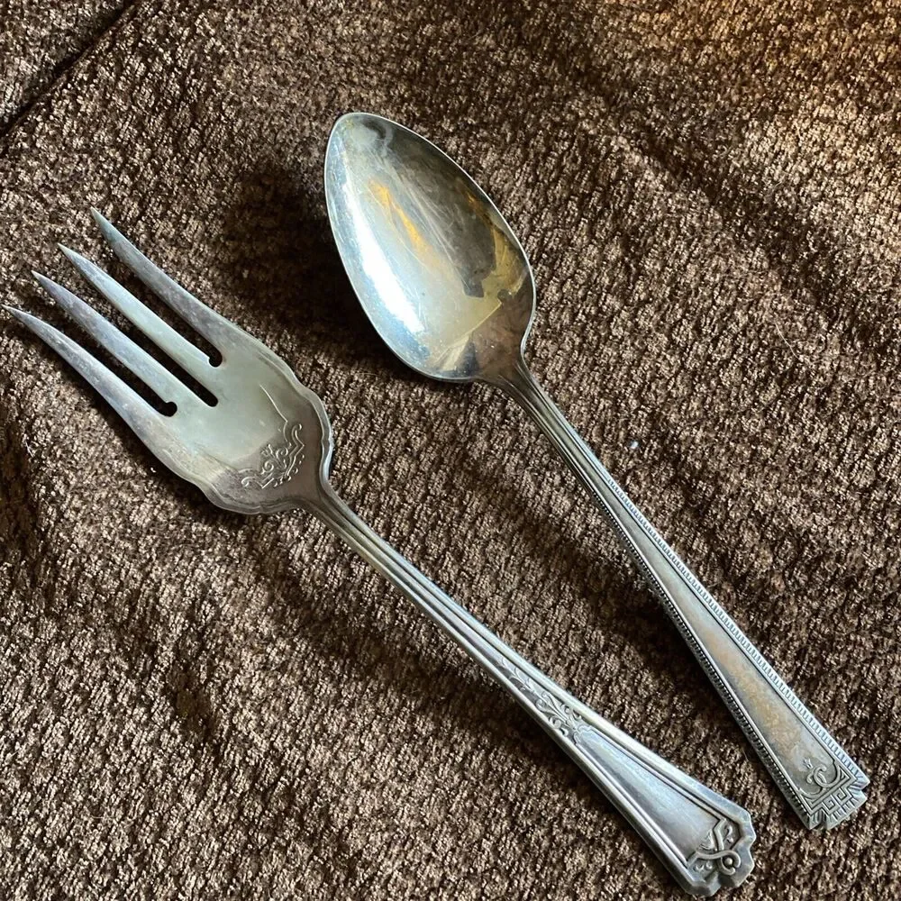 Mixed lot N S C Serving Spoon R C Co Serving Fork